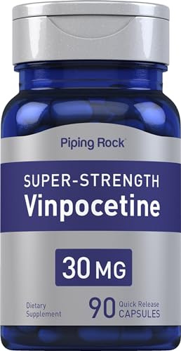 Piping Rock Vinpocetine 30mg | 90 Capsules | Super-Strength Supplement | Non-GMO, Gluten Free