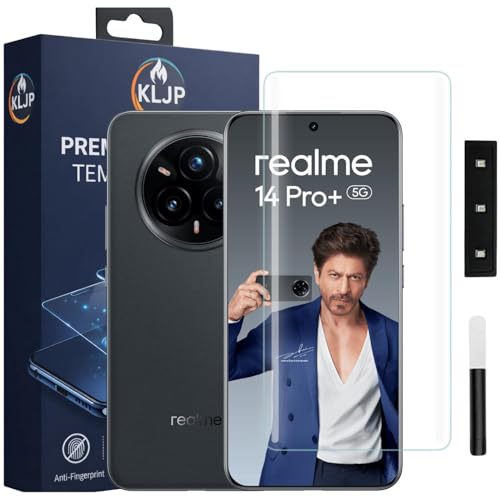 Image of HD+ UV Tempered Glass Screen Protector For Realme 14 Pro Plus (Pack of 1) Full Adhesive UV Curved Screen Protector Case Friendly HD Clarity with installation kit