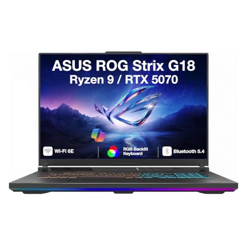Image of ME2 Customized PC, Created Using ASUS ROG Strix G18 Laptop 18 inch 240Hz WQXGA Display (AMD Ryzen 9 8940HX, GeForce RTX 5070, 16GB, 32GB, 64GB RAM, 1TB, 2TB, 4TB, 8TB SSD, RGB KB, WiFi 6E, Win 11 Pro)