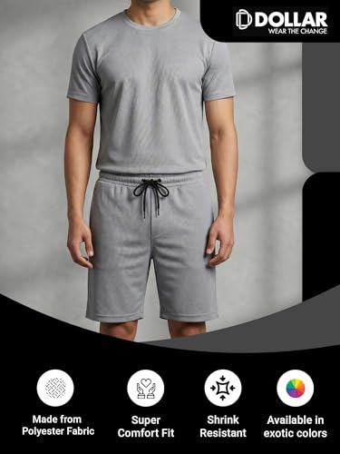 Image of Dollar Men Co-Ord Set | Polyester Shorts + T-Shirt | Regular Fit, Quick Dry & Breathable | Gym, Casual & Sportswear | Pack of 1
