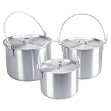 hordentopf alu Größe: 28 X 21 cm AceCamp Kochtopf Hordentopf 12 Liter, Silber, 1683