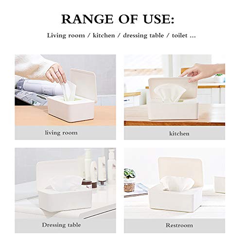 Wipes Dispenser, Baby Wipe Holder Keeps Wipes Fresh, Moontie Tissue Storage Box Case Wet Wipes Dispenser Holder with Lid for Vanity, Desk, Office, Dorm - Thumbnail 5