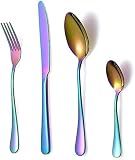 16 Piece Cutlery Set, Classic Stainless Steel Flatware Silverware Set with Knives/Forks/Spoons/TeaSp