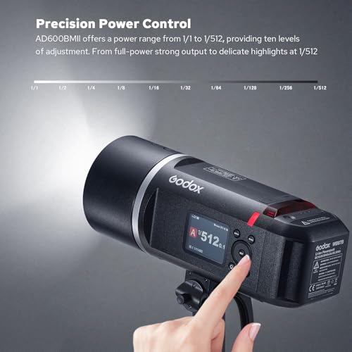 Ficha técnica Godox AD600BMII Flash estroboscópico para exteriores portátil 600W 2.4G TTL 1/8000 HSS Monolight 0.01-1.9s reciclaje 40W LED modeling lamp con batería recargable y montura Bowens - Fernando Cortés