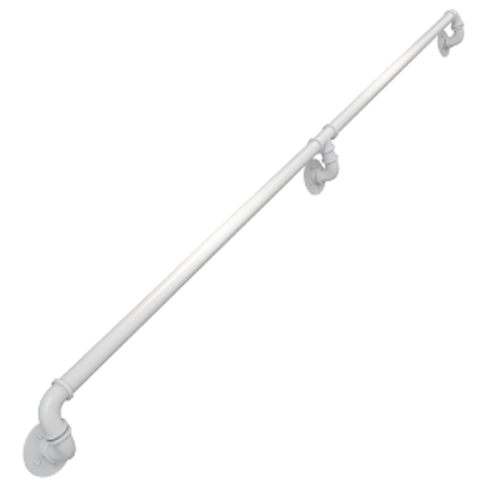 Meiiron White Staircase Handrails Handrails For Indoor Stairs Galvanized Iron Pipe Stair Railing Non-Slip Wall Mount Hand Rail For Outdoor Indoor Stairs Porch Deck (1Ft-20Ft) ( Color : Size : 460Cm(15Ft)