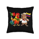 Portugal Colombia Flag Portuguese Roots Colombian Heritage Throw Pillow