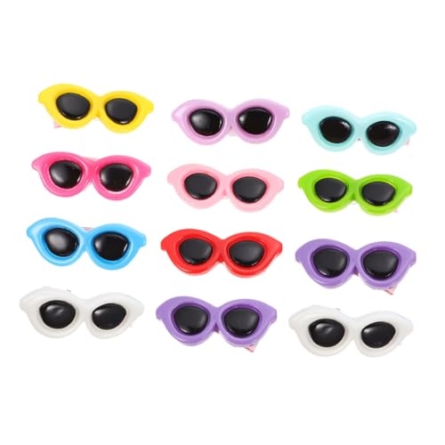 TOYANDONA 12stücke Teiliges Bunte Sonnenbrillen-haarklammern Für Haustiere Niedliche Clips Geeignet Für Katzen Und Hunde Festigende Kopfbedeckung Für Party Und Fotoshooting