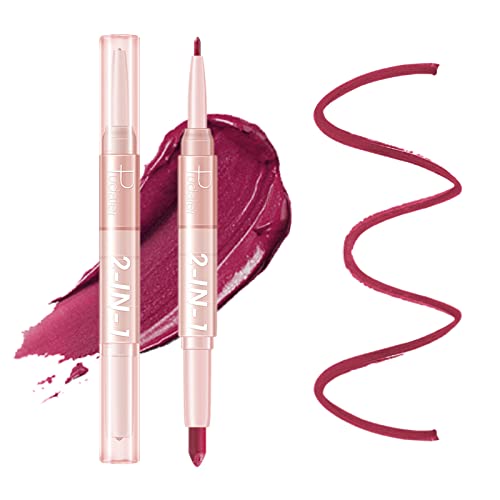 Mauve Lip Liner Pencil Lipstick, Velvety Matte Creamy Lip Liner Long Lasting Waterproof Lip Liner Lip Crayon, Double-Ended Long Wear & Smudge-Proof Lip Liner Lip Stick Non-Fade High Pigmented Lip Colors Gift For Women Girls (16#) #TOP4