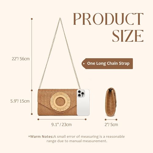 FUKEFUKEUS Straw Clutch Purse for Women,Summer Beach Bag,Envelope Evening Clutch Handbags for Formal Party Wedding 2025 by FUKEFUKEUS - Used condition - Image 4