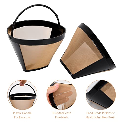 Zsanhua 2PCS Coffee Filter – Universal Permanent Stainless Steel Mesh Filter, Washable & Reusable with Handle – Coffee Accessory Essentials - Image 3