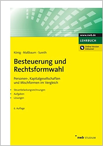Besteuerung und Rechtsformwahl: Personen-, Kapitalgesellschaften und Mischformen im Vergleich. Steue Besteuerung und Rechtsformwahl: Personen-, Kapitalgesellschaften und Mischformen im Vergleich. Steue