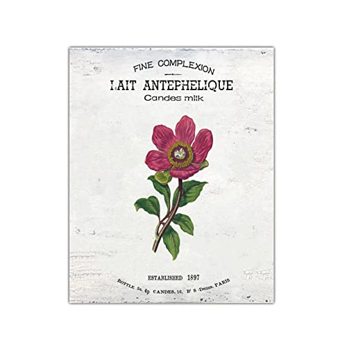 Panneau en bois vintage floral 40x50 cm pour décoration murale de chambre