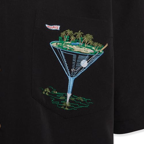 Bamboo Cay Men's Short Sleeve Par and Bar Casual Embroidered Woven Shirt3