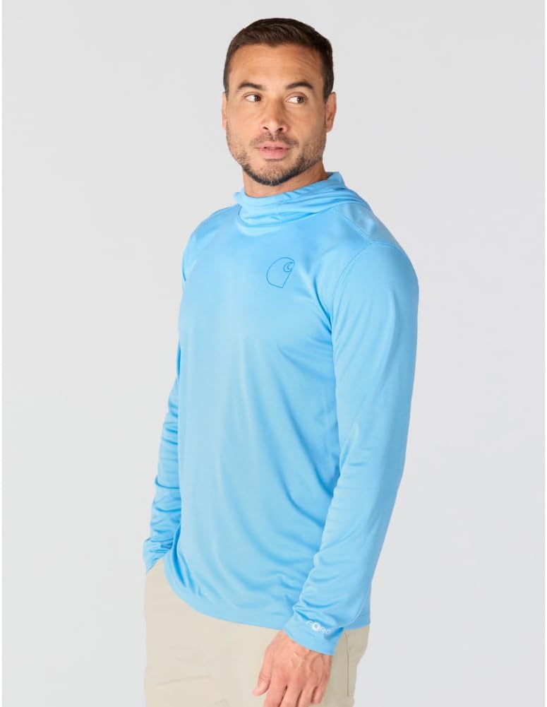 Carhartt Men's Force Sun Defender™ Lightweight Long-Sleeve Hooded Logo Graphic T-Shirt