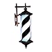 Produktbild Barbierstab Leuchtkugel Und Rotierende LED Licht Haar Salon Barbier Geschäft PC-Rohrmaterial Im Freien Wasserdicht 76Cm Weiß Schwarz Streifen,Black