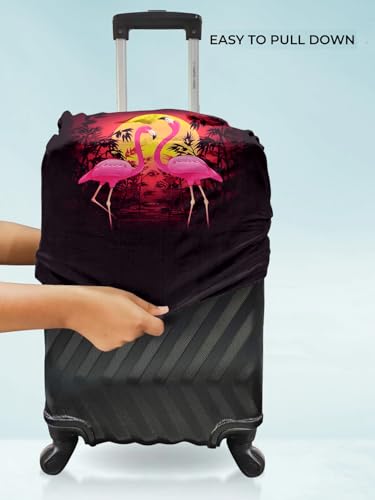 Image of Cortina Abstract Design 55 Cm 20 Inch Polyester-Spandex Eco-Friendly Hard-Sided 4 Wheels Spinner Travel Suitcase Protective Cover Luggage Protectors Anti Scratch /Dust Pack Of 1 (Blue 9)