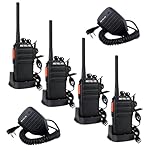 Retevis RT24 Walkie Talkies for Adults 2 Pair Bundle with Retevis Handheld Speaker Mic, 2 Pin Two Way Radio Mic, License-free PMR446 Radios with Earpiece, USB Charging, for Work, Hiking (4 Radios + 2