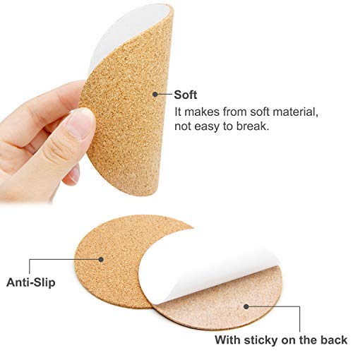 Blisstime 36 Pcs Self-Adhesive Cork Round For Diy Coasters, 4"X 4" Cork Circle, Cork Tiles, Cork Mat, Cork Sheets With Strong Adhesive-Backed #TOP2