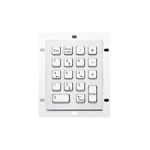 18-key Compact Numeric Metal Keypad, Industrial-grade Stainless Steel Computer Password(RS232)