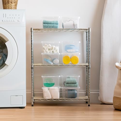 Iris Ohyama Vielseitige Aufbewahrungsboxen, 5L, 20er-Set, Transparent, Deckel leicht schließbar, Stapelbar, Für Schrank, Regale, Klassenzimmer, Organisation, Spielzeug, Kunstbedarf, Schuhe, CNL-5