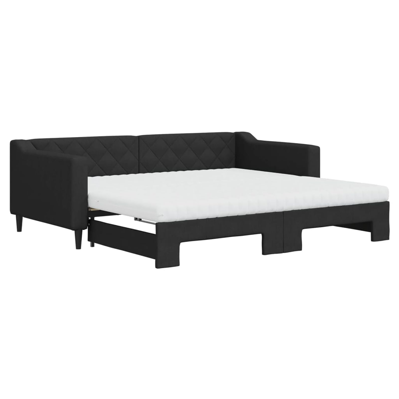 ATOMSTACK MAKER Divano letto pieghevole 2 in 1, nero, lettino convertibile con 2 materassi in schiuma (90 x 190 cm), design moderno minimalista, ideale per soggiorno o camera da letto degli ospiti
