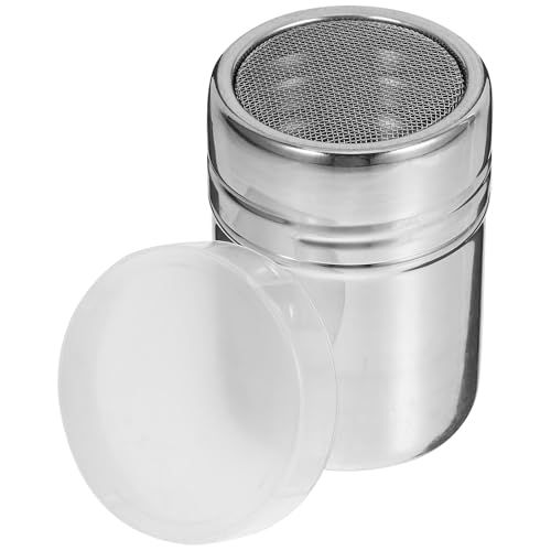 Toyvian Stainless Steel Baking Shaker with Fine Mesh Screen for Even Cocoa Powder Dispensing Versatile Flour and Sugar Sifter for Cappuccino Chocolate Sprinkles Portable Kitchen Tool