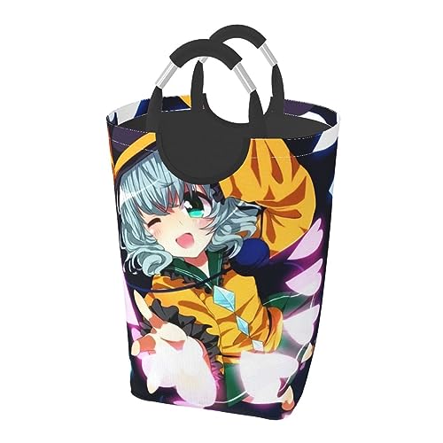 東方古明地 こいし(こめいじ こいし) ランドリーバスケット ランドリーバッグ ランドリー収納 防水 取っ手付き 収納バスケット 折り畳み 大容量 衣類収納バッグ 省スペース 蓋なしかご