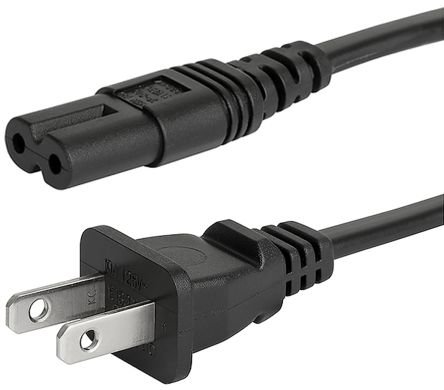 ABC ProductsUSA Canada region Bipolar Power Figure 8 Supply Cord Mains Cable Lead Plug C7 1.8M Long