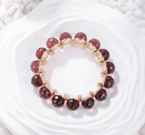 DS Stretch Bracelet for Women – Crystal Rhinestone Elastic Bangle – Gold & Bronze Statement Jewelry – Perfect for Wedding, Bride, Prom – Gift Box Packaging2