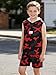 Voxikidio 6 7 Years Boys Clothing Set Sleeveless Camo Hoodie Tees Shirts Tops T-Shirt and Shorts Set Summer Fashion Clothes for Kids (Red,6-7Y)