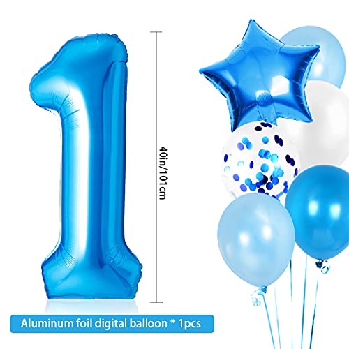 1 Compleanno Decorazioni, Blu Palloncino Numero 1