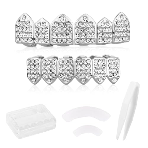 SANNIDHI Teeth Grillz Iced Out Silver Copper Set - Image 2