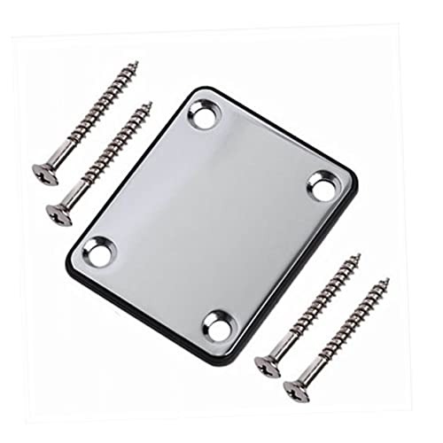 CATIEBYE Electric Guitar Neck Plate with Screws Metal Replacement for Classic Style and Cigar Box Guitars Ergonomic Design Easy to Use Black
