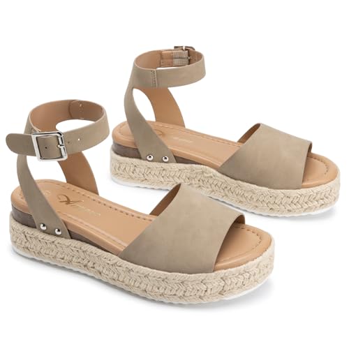 Image of Athlefit Women's Espadrille Platform Wedge Sandals