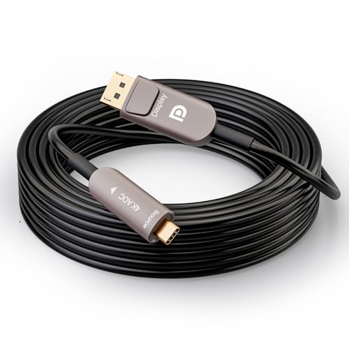 Chenlenic Usb C To Displayport 4K Fiber Optic Cavo, Usb C Type C To Displayport Cable, Thunderbolt 3/4 Compatible, For Macbook Pro/Air (A0109-Aoc-15M)