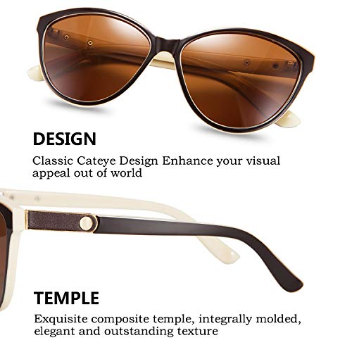 FEISEDY Classic Cateye Polarized Sunglasses for Women 100% UV Protection B25124