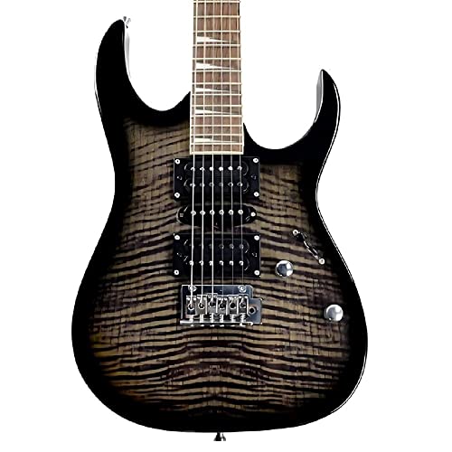 Image of VAULT RG1 Soloist Premium Basswood Electric Guitar (Black, Indian Laurel Fretboard)