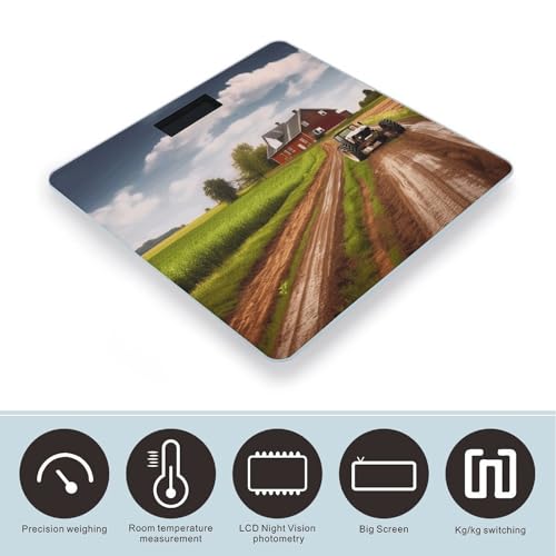 Balanza digital de baño con pantalla LCD y plataforma de vidrio templado miniatura 3