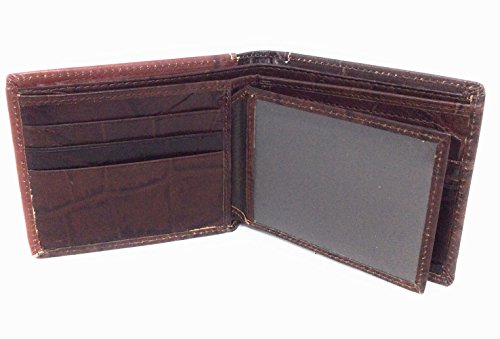 Genuine Leather Floral Tooled Praying Cowboy Concho Mens Short Bifold Wallet in 2 colors (Coffee)2
