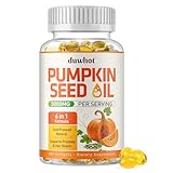 duwhot Pumpkin Seed Oil Capsules for Hair, with Saw Palmetto, Vitamin A, E, Biotin, Zinc, 3000mg Per Serving, Cold Pressed, 180 Softgels