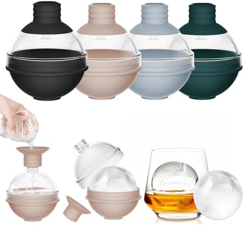 Arendo Eiswürfelform - 6 Große Eiskugeln Mit Deckel & Trichter