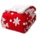 Bedsure Christmas Holiday Sherpa Fleece Blanket Snowflake Red and White Twin Size Fuzzy Warm Throws for Winter Bedding, Couch and Gift 60x80 inches