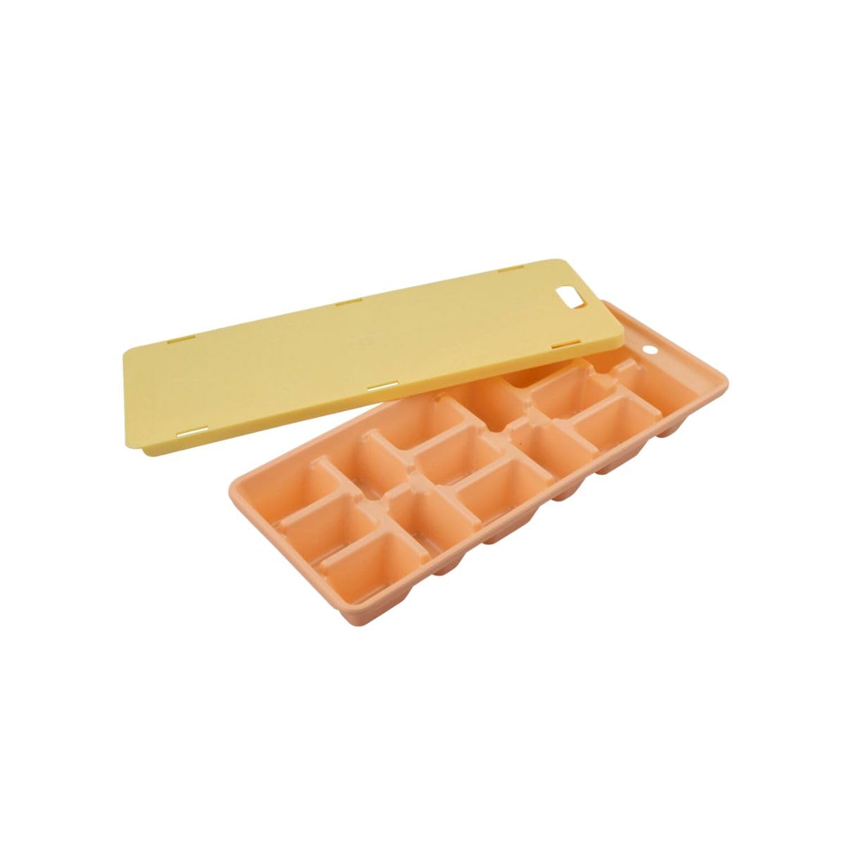 Fackelmann 17045 a avec couvercle, bac à, a, Plastique, 25,​8 x 10 x 3 cm, Jaune Pastel/​Orange