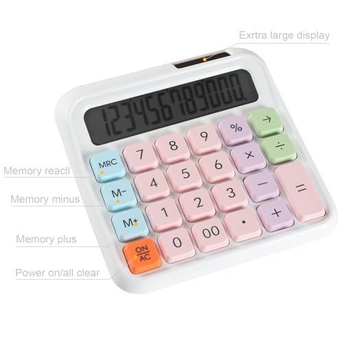 HIHUHEN Taschenrechner, Geschäft Standard-Taschenrechner Dual-Power (Solar und Batterie) Tischrechner (HY-2688)