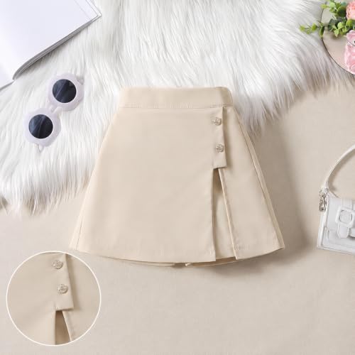 Image of RIYANSHI Girls Sleeveless Ribbed Top & Button Skirt Set
