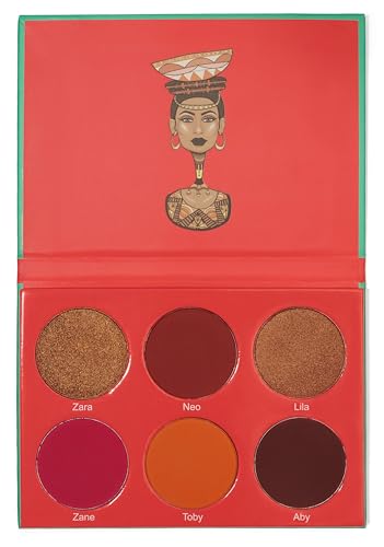 Juvia's Place Blush Palette Saharan Vol.1, 6 Pan, Mauve and Browns Shimmers and Mattes, Blush and Contour, Darker Skin Tone, Vegan, Cruelty Free