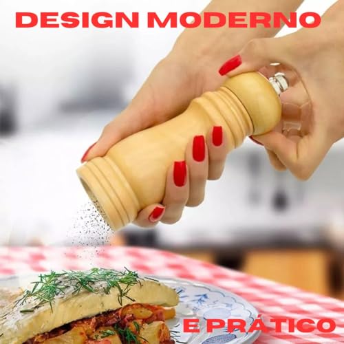 Moedor Pimenta Sal Condimento Tempero Grão Manual De Madeira 20 CM GRANDE CHURRASQUEIRA CONDIMENTOS