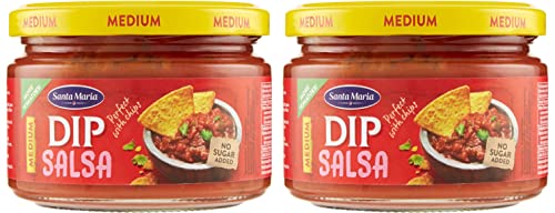 2X Santa Maria - Salsa Dip Medio Piccante al Pomodoro 250 g - Senza Zuccheri Aggiunti - Spicy Tomato Dip Medium