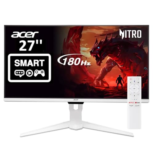 Acer Nitro Gaming Smart Monitor with Google TV | 27” WQHD 2560 x 1440 IPS | AMD FreeSync | Up to 180Hz | 1ms (VRB) | 1 x USB Type-C Port, 1 x Display Port 1.4 & 1 x HDMI 2.0 Port | GA271U Pwmipruxw