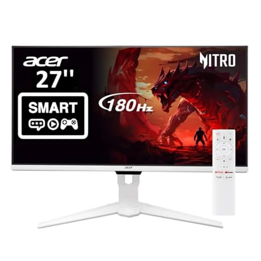Acer Nitro Gaming Smart Monitor with Google TV | 27” WQHD 2560 x 1440 IPS | AMD FreeSync | Up to 180Hz | 1ms (VRB) | 1 x USB Type-C Port, 1 x Display Port 1.4 & 1 x HDMI 2.0 Port | GA271U Pwmipruxw